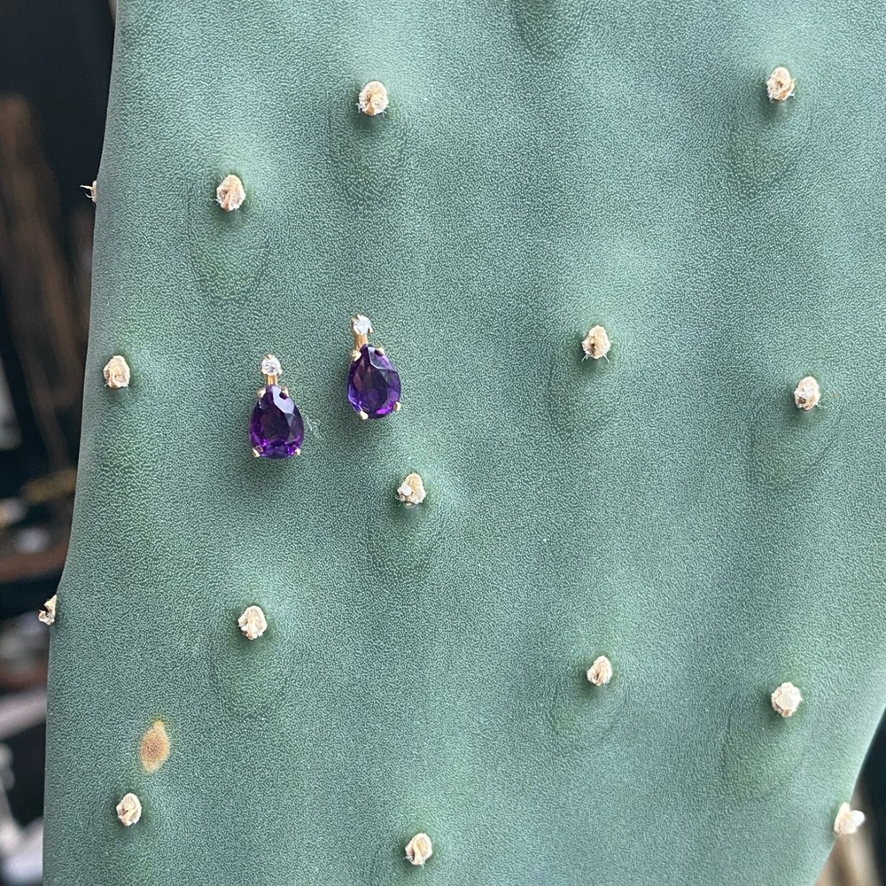 Amethyst with diamond earrings